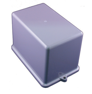 Couvercle boîte K7, plastique gris, 90 x 100 x 140 mm