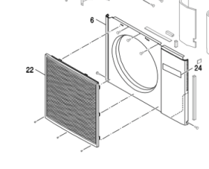 022C. Grille de ventilateur Bosch Compress 5000/7000 et PHR-N